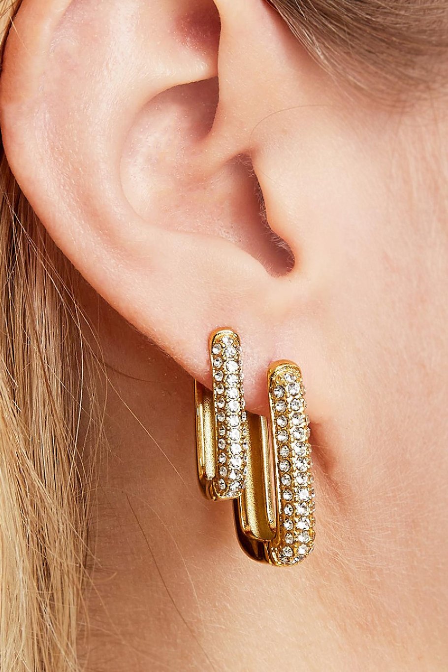 Earrings Shimmer Spark Large Gold Color Stainless Steel h5Picture5